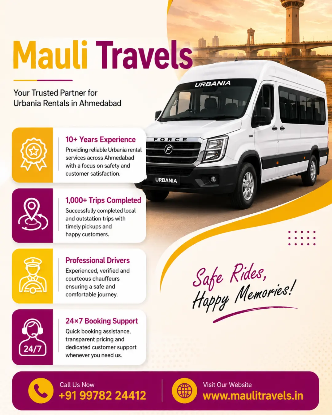 Hire Urbania in Ahmedabad by Mauli Travels